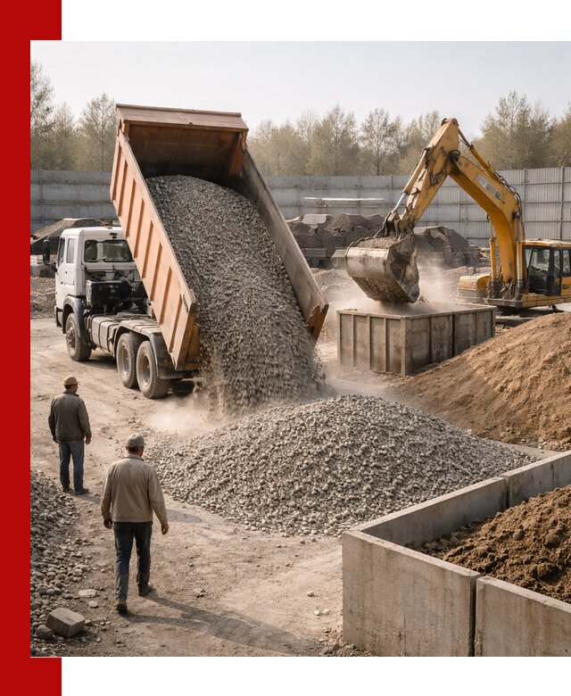 Доставка нерудных материалов с погрузкой и разгрузкой в Киселёвске