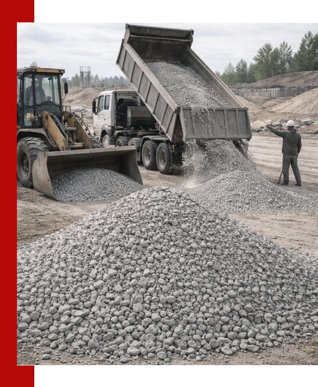 Доставка известнякового щебня фр. 5–20 в Киселёвске