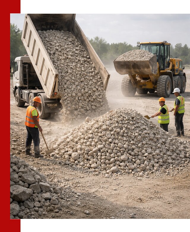 Доставка известнякового щебня фр. 40-70 в Киселёвске