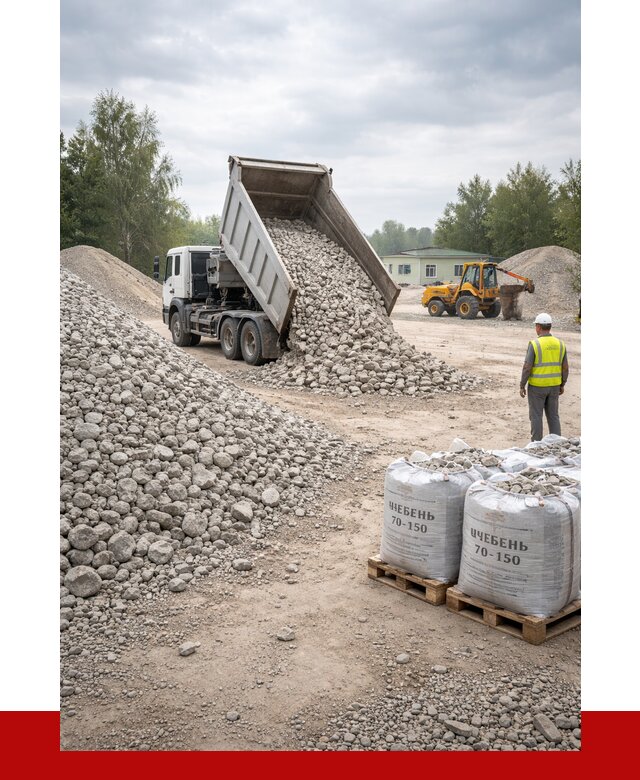 Известняковый щебень фракция 70-150 в Киселёвске от 1285 р. | ПРОНЕРУДКис