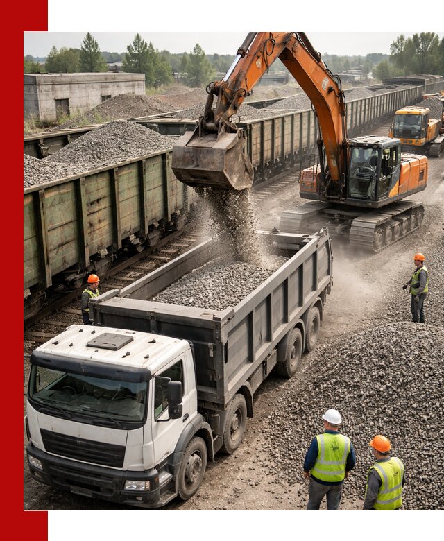 Железнодорожный щебень фракция 25–60 для поставок в Киселёвске