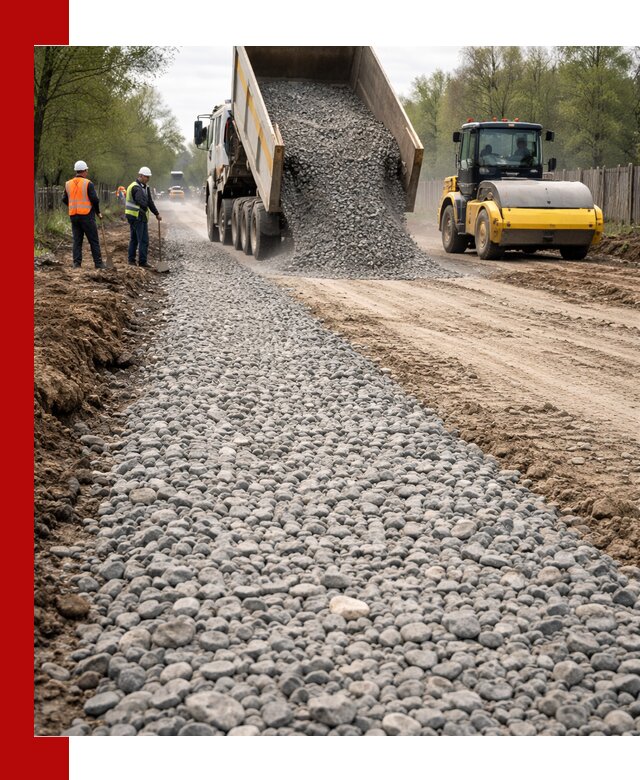 Доставка щебня для отсыпки дорог в Киселёвске высокого качества