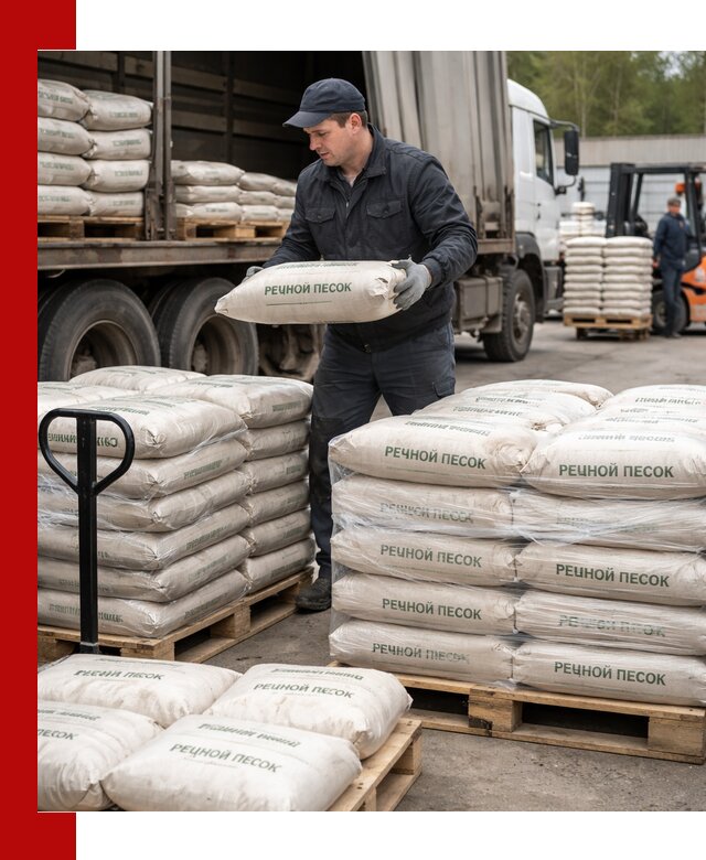 Речной песок в мешках с доставкой в Киселёвске