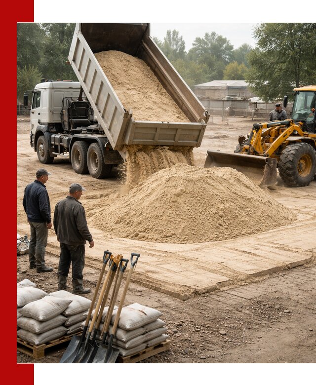 Доставка мытого песка в Киселёвске с самосвалами по выгодной цене