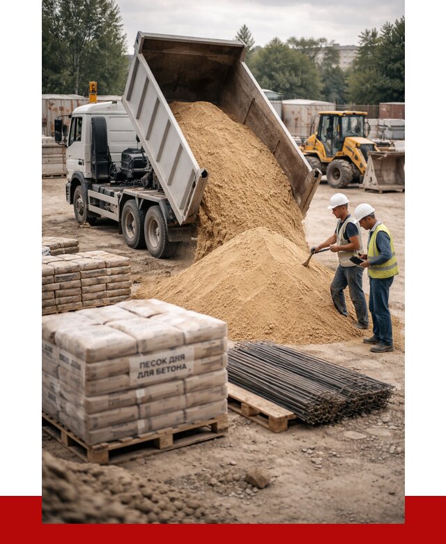 Песок для бетона в Киселёвске от 2570 р. с доставкой, ПРОНЕРУДКис