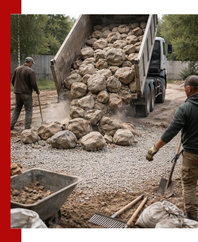 Доставка и укладка булыжника в Киселёвске