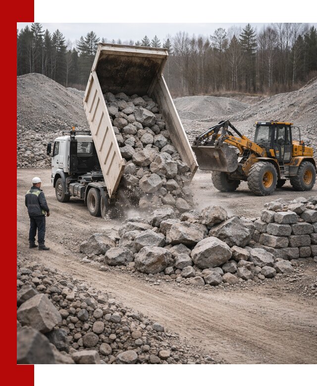 Доставка и продажа бутового гранитного камня в Киселёвске