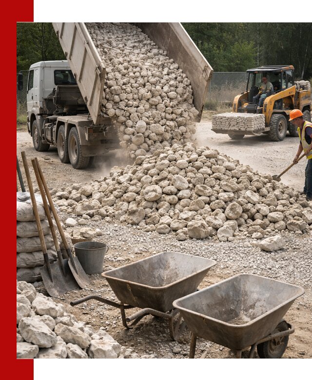 Доставка и продажа бутового известнякового камня в Киселёвске