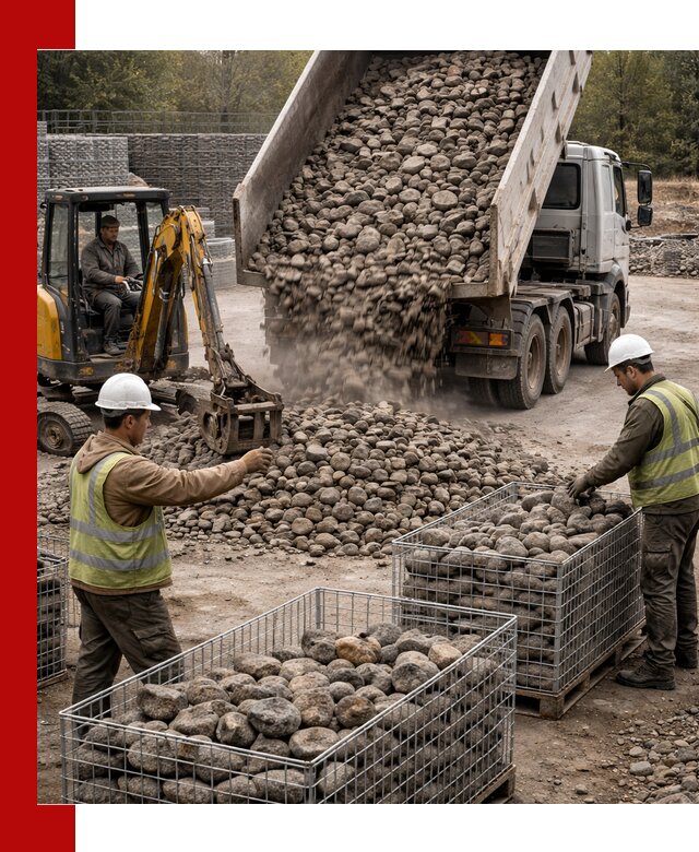 Камень для габионов фракция 100–201 в Киселёвске