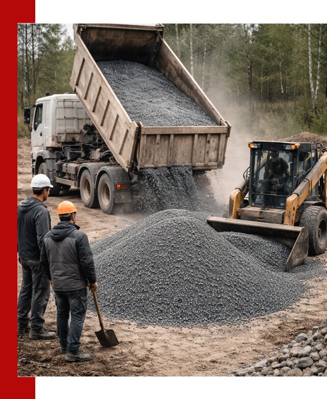 Гранитный отсев 0-5 с доставкой и разгрузкой в Киселёвске