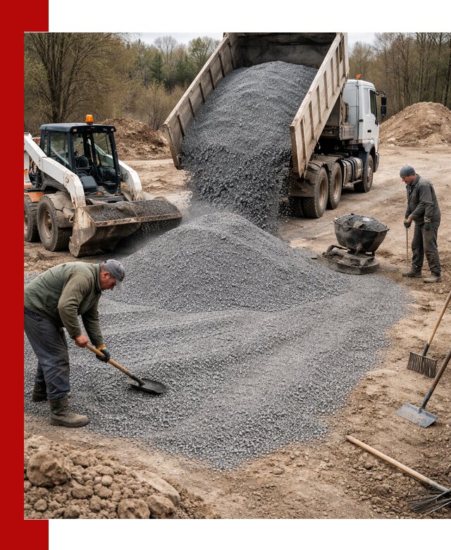 Отсев для подсыпки в Киселёвске — доставка и подсыпка на участок