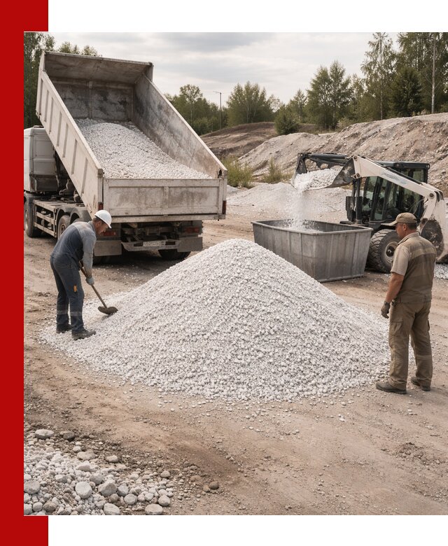 Доставка и продажа белой мраморной крошки в Киселёвске