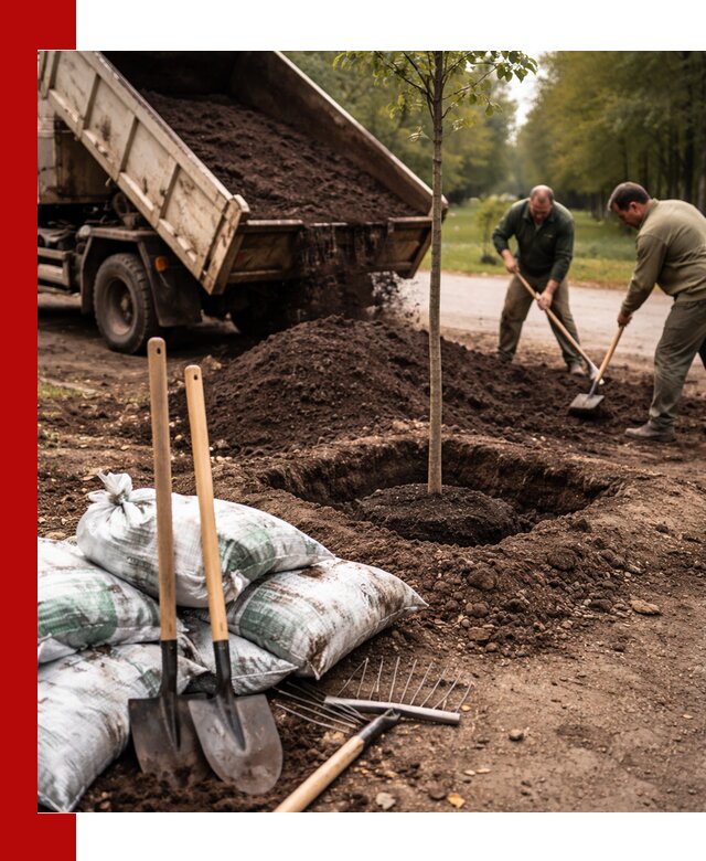 Грунт для посадки деревьев в Киселёвске — доставка и подготовка почвы