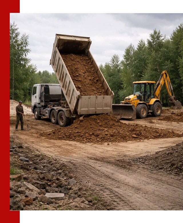 Доставка суглинка самосвалами в Киселёвске подсыпка и планировка