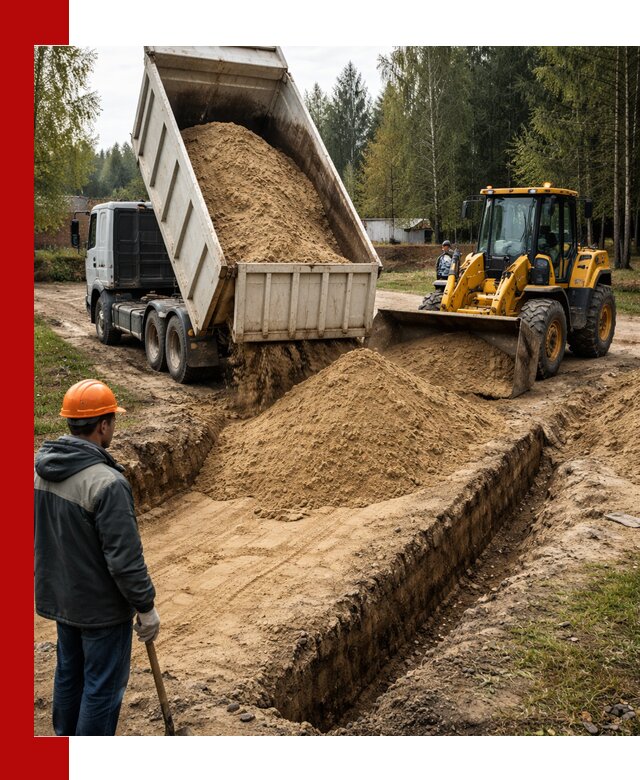 Доставка песчаного грунта в Киселёвске для строительных работ