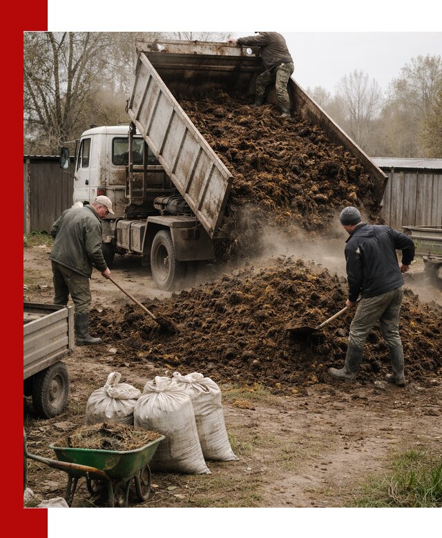 Доставка коровьего навоза самосвалом в Киселёвске