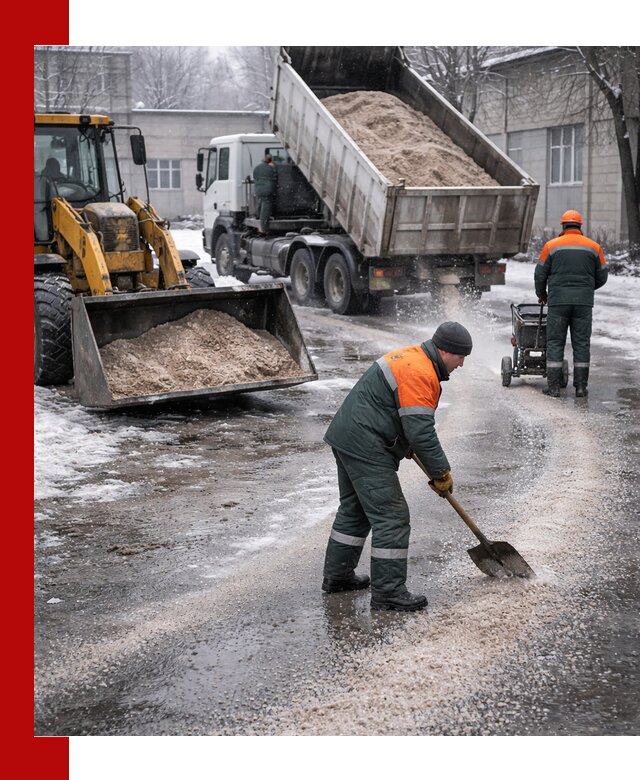 Реагент против гололеда с доставкой и нанесением в Киселёвске