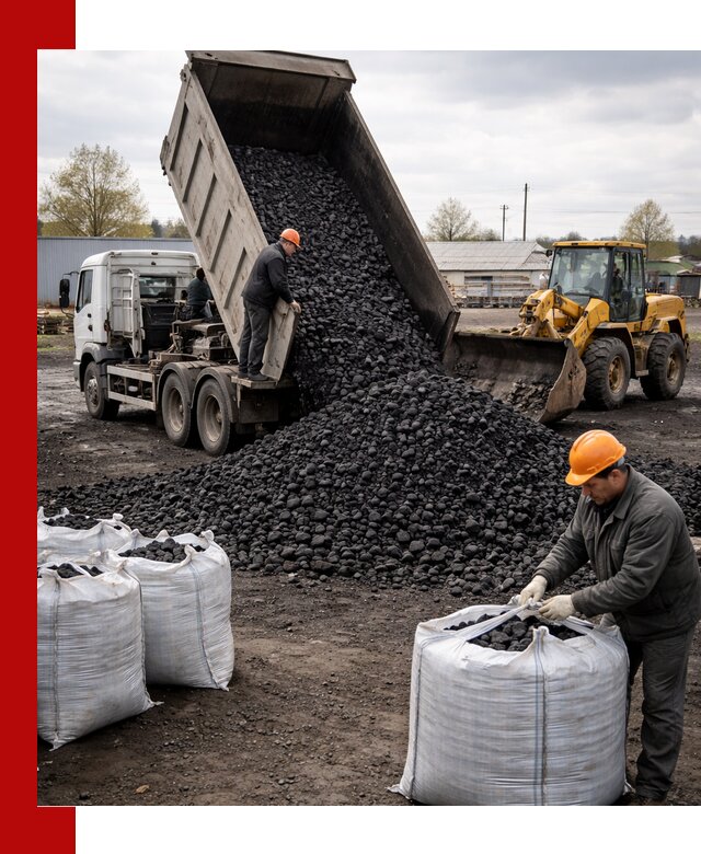 Доставка каменного угля в Киселёвске оптом и в розницу