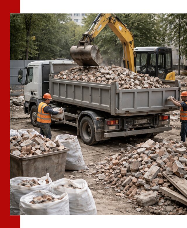 Вывоз строительного мусора в Киселёвске с самосвалами и контейнерами