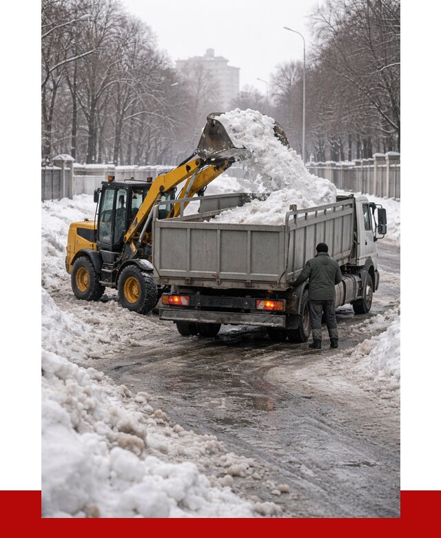 Вывоз снега с погрузкой в Киселёвске от 3598 р. ПРОНЕРУДКис