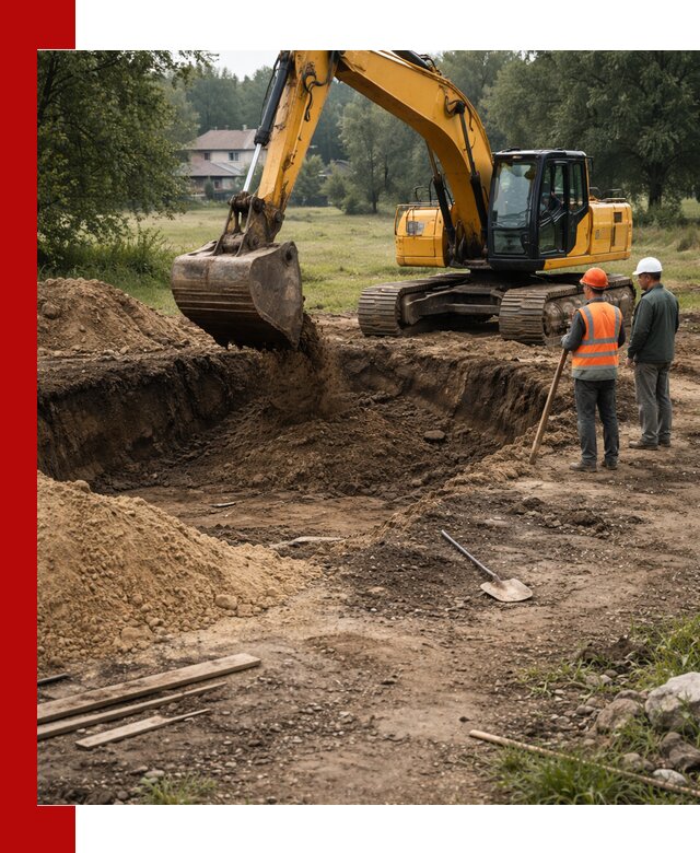 Рытье котлована под фундамент в Киселёвске (быстро и недорого)