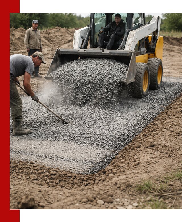 Устройство щебеночной подушки в Киселёвске для дорог и фундаментов